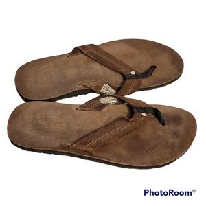 Teva Sandals Flip Flops Men Size 13 M Brown Leather Upper